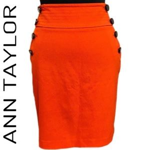 New Ann Taylor Loft Orange Pencil Skirt Women’s Size 2